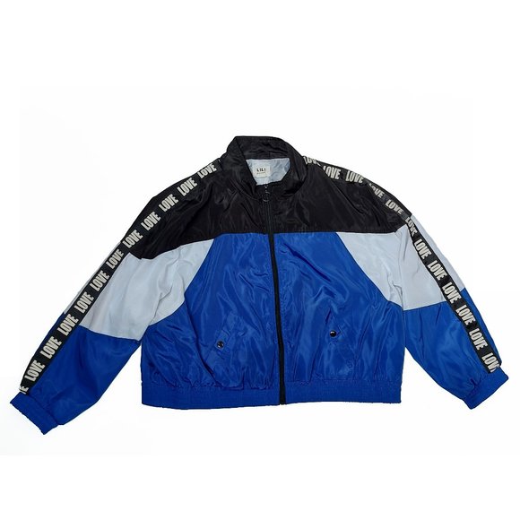 Lili Sport Jackets & Blazers - Women's Lili Tri-color "Love" Zip Front Jacket 3X
